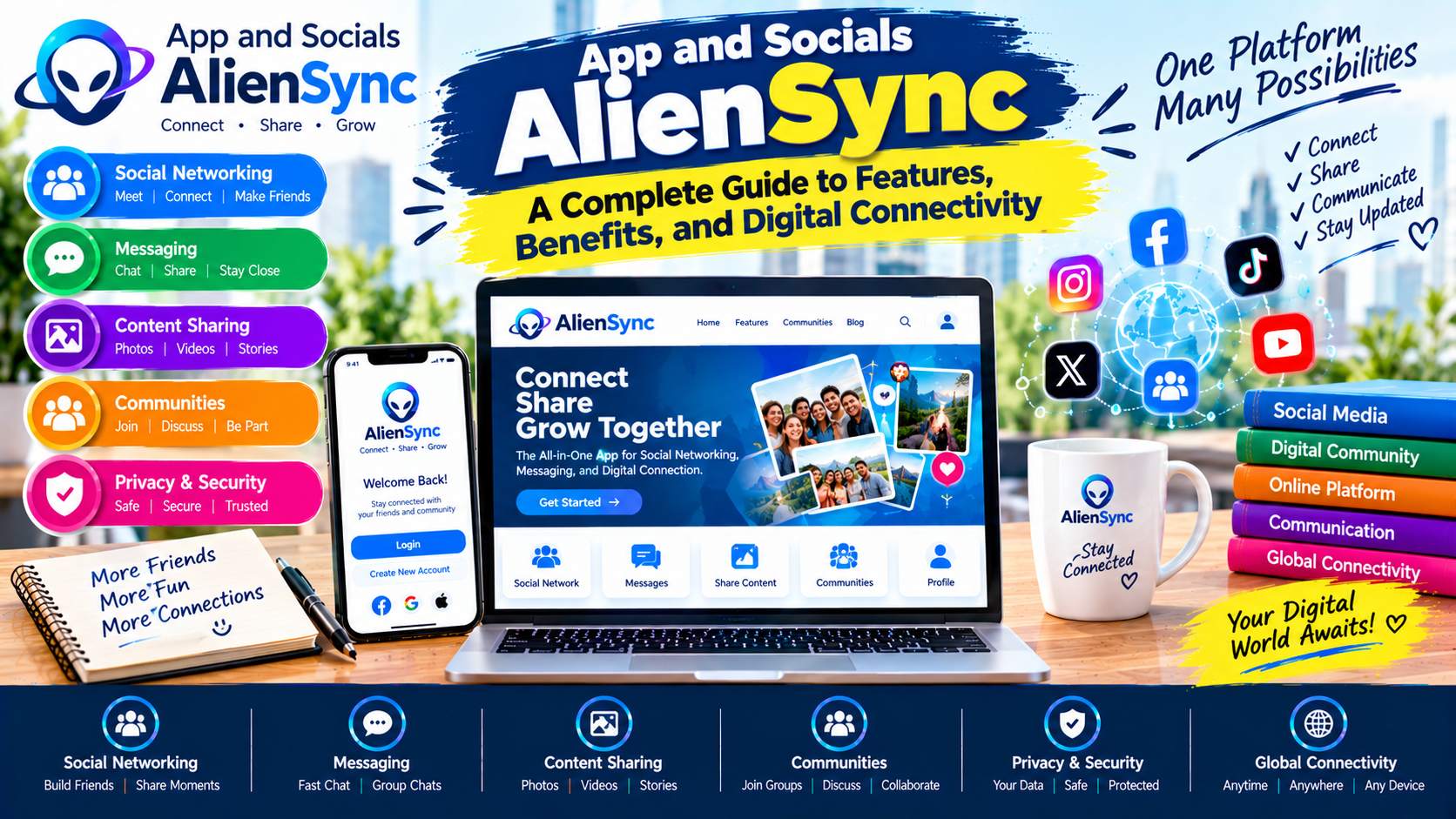 App and Socials AlienSync